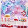 1 piece color fish scales and fish tail birthday theme one-year-old celebration background cloth for photography background