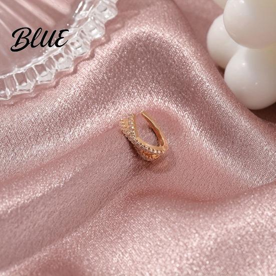 Non-pierced Ear Clip 1Pc Women Cuff Non-Pierced Clip-on X-Shaped Rhinestone
