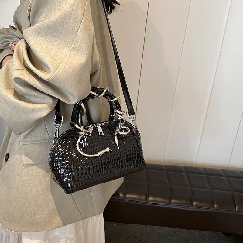 New European and American Fashion Stone Pattern Personalized Retro Versatile Handheld Crossbody Shell Bag