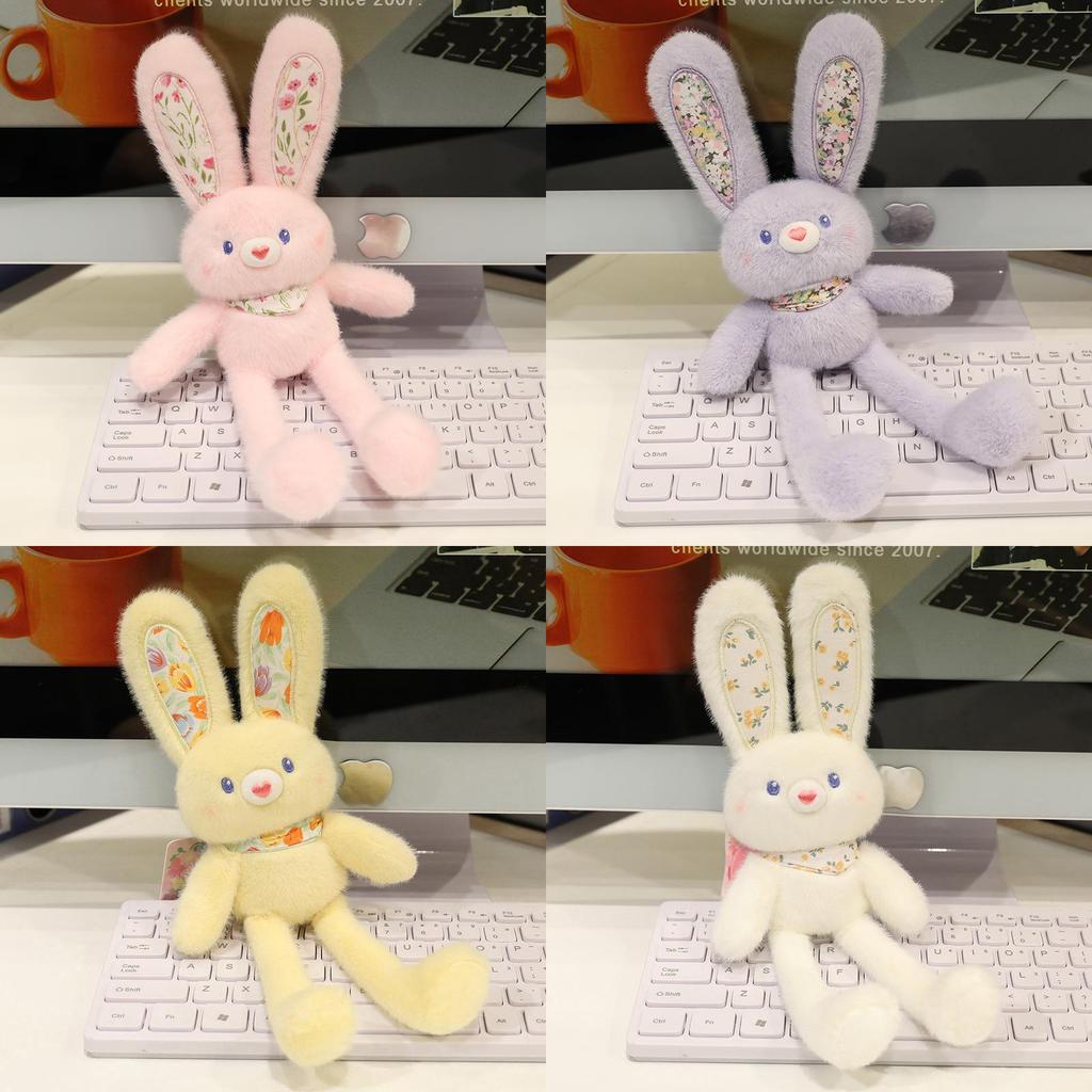 Pull Ear Rabbit Plush Toy Keychain With Long Legs For Kids And Teens Decor