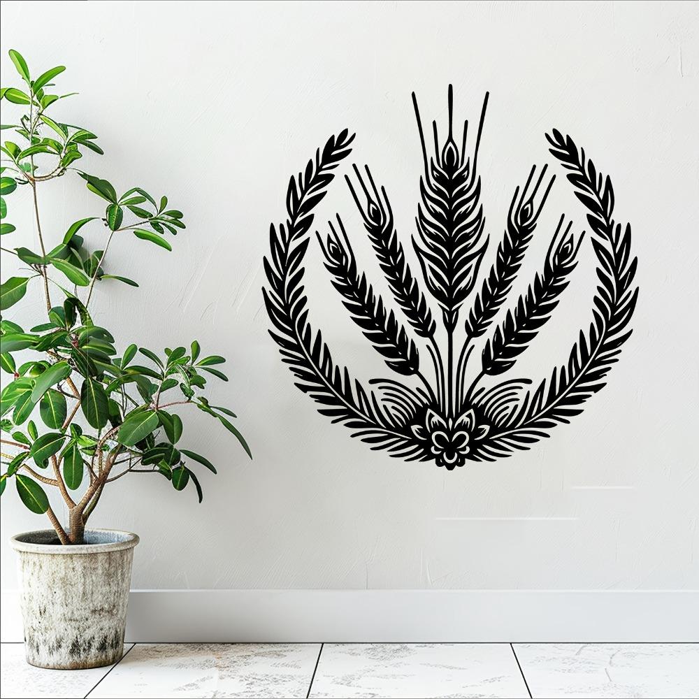 1pc Rustic Iron Wheat Sheaf Wall Art, Farmhouse Metal Wheat Stalk Sculpture for Harvest Thanksgiving Christmas Easter Decor, Weather Resistant