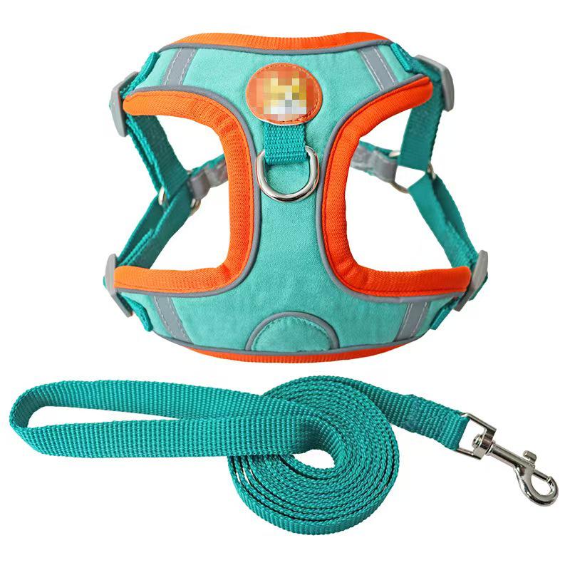 Breathable Vest-Style Small Dog Chest Harness and Leash Combo L