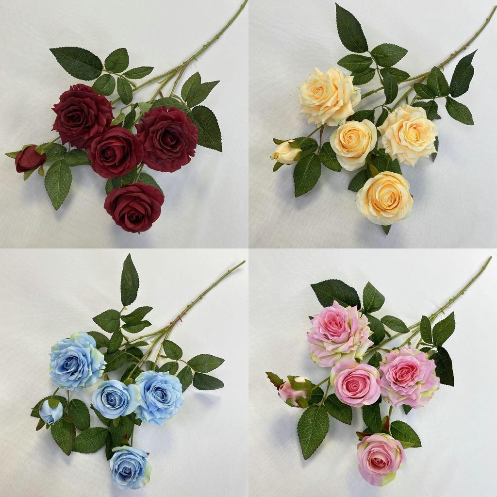 Long Plush Rose Wedding Bouquet For Photography And Home Decor