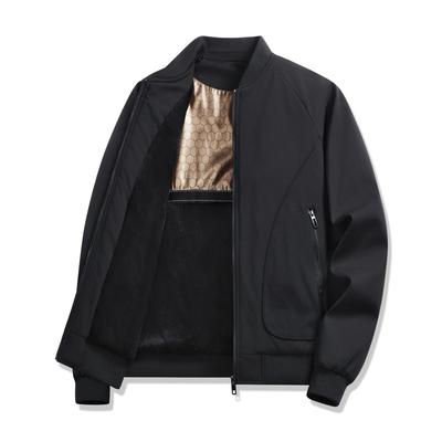 Herbst- und Winterjacke Herren Graphen Plus Samt Verdickte Jacke Neue Lockere Baseballkragen Jugendliche Lässige Trendige Baumwolljacke