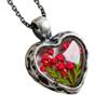 Everlasting Flower Heart Necklace Vintage Floral Jewelry Flowers in Heart Charm Handmade Necklace for Women Anniversary Valentine's Day Gift