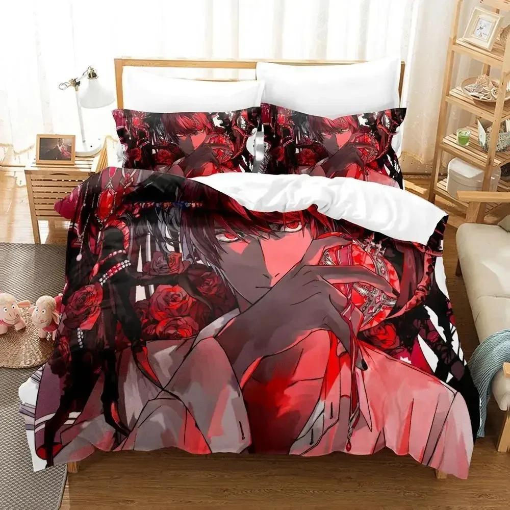 New Death Note Bedding Set Single Twin Full Queen King Size Bed Set Adult Kid Bedroom Duvet Cover Sets 3D Anime Bed Sheet Set