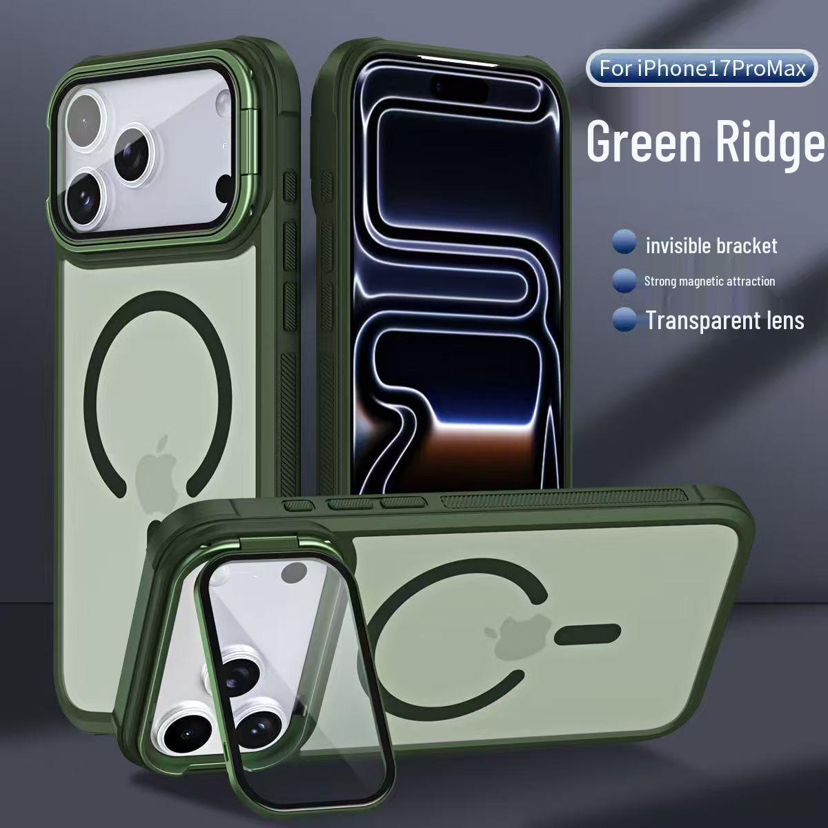 Apple 17 Pro Max Magnetic Skin-Feel Protective Case with Metal Lens Stand for iPhone 16 15
