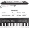 Btuty 61-Tasten Elektronisches Keyboard Klavier Doppellautsprecher 8 Töne 5 Rhythmen 5 Schlagzeug Percussions 6 Demo-Songs Mikrofon Inklusive 2 Stromversorgungsmodi Anfänger