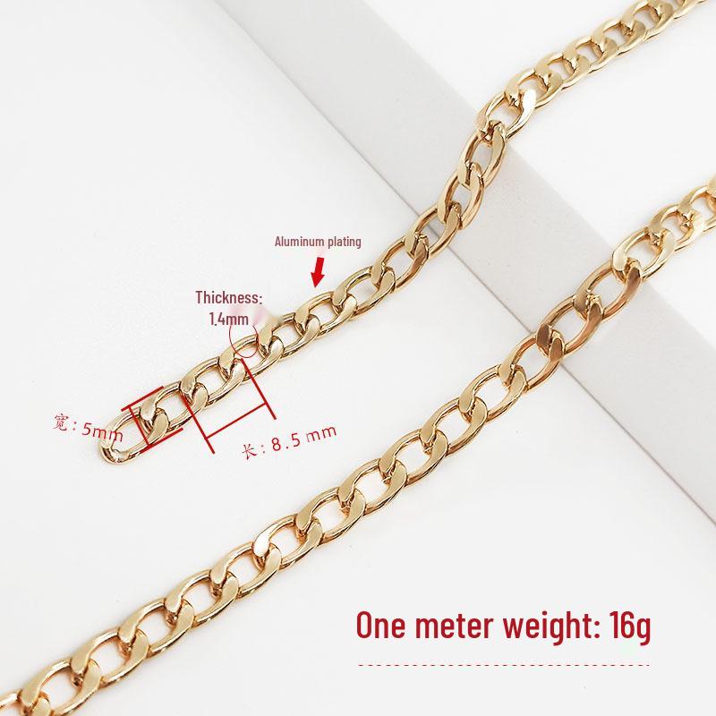Nicht verblassender Aluminiumketten-Taschenriemen - Damen Crossbody Ersatzkette für DIY-Zubehör und Dekoration