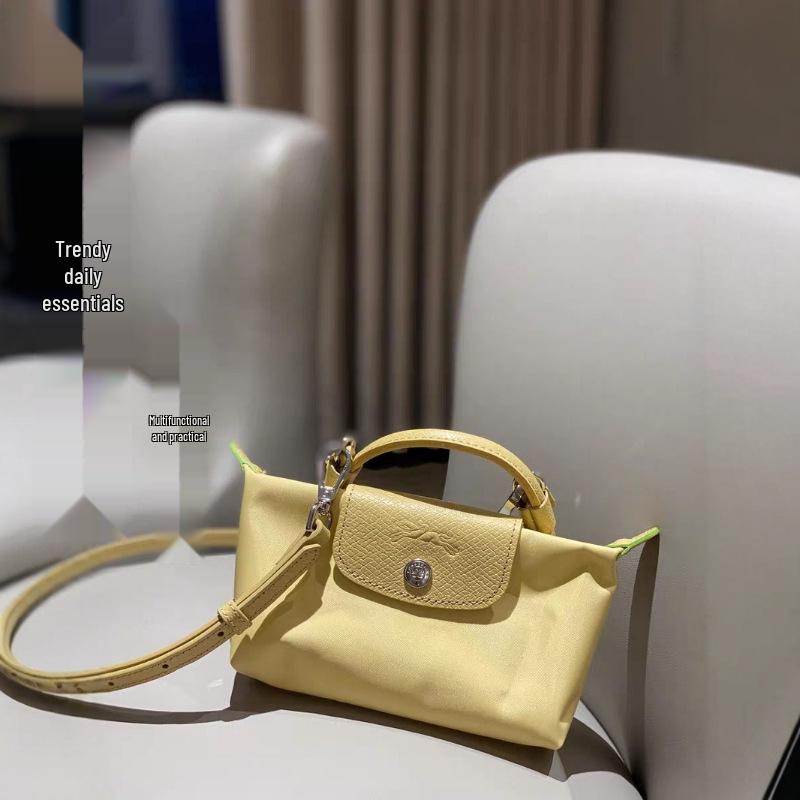 Dragon Inlaid Nylon Dumpling Shoulder Bag with Mobile Pocket