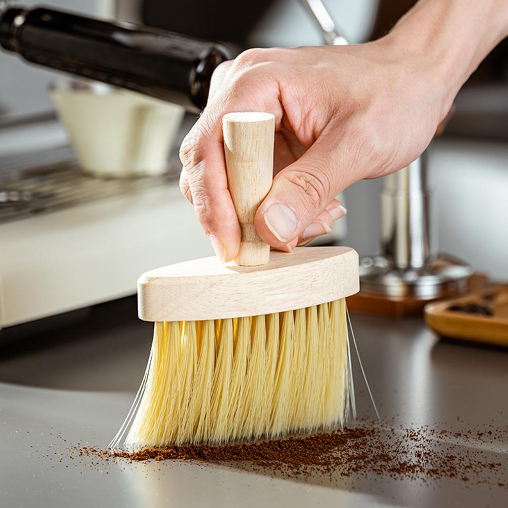 1pc Coffee Brush For Easy Cleanup Of Grounds & Messy Surfaces Premium Wooden Coffee Brush Home Countertop Cleaning Tools Parts