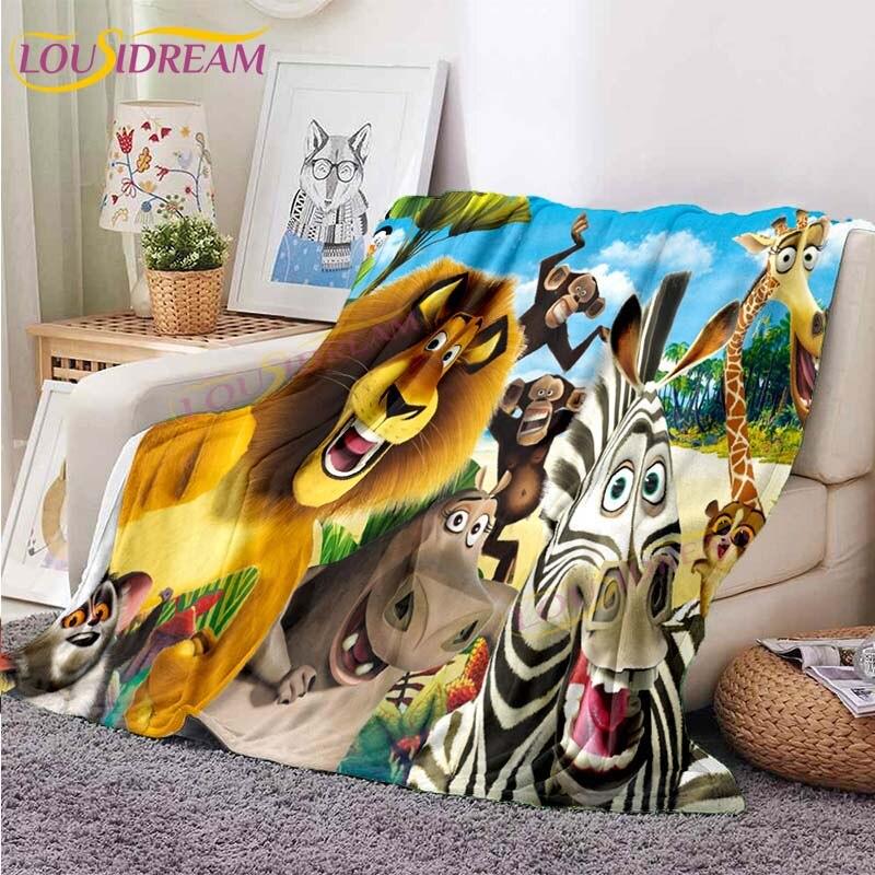 Kreslené flanelové deky Tučňáci z Madagaskaru Deka na pohovku postel Domácí deky pro dospělé děti Tučňák přehozové deky