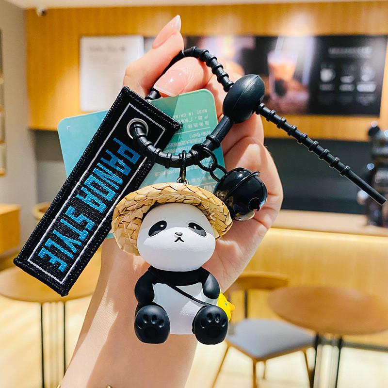 

Resin Unique Panda Keychain With Orange Strap Great For Party Favors Souvenirs And Blue Band