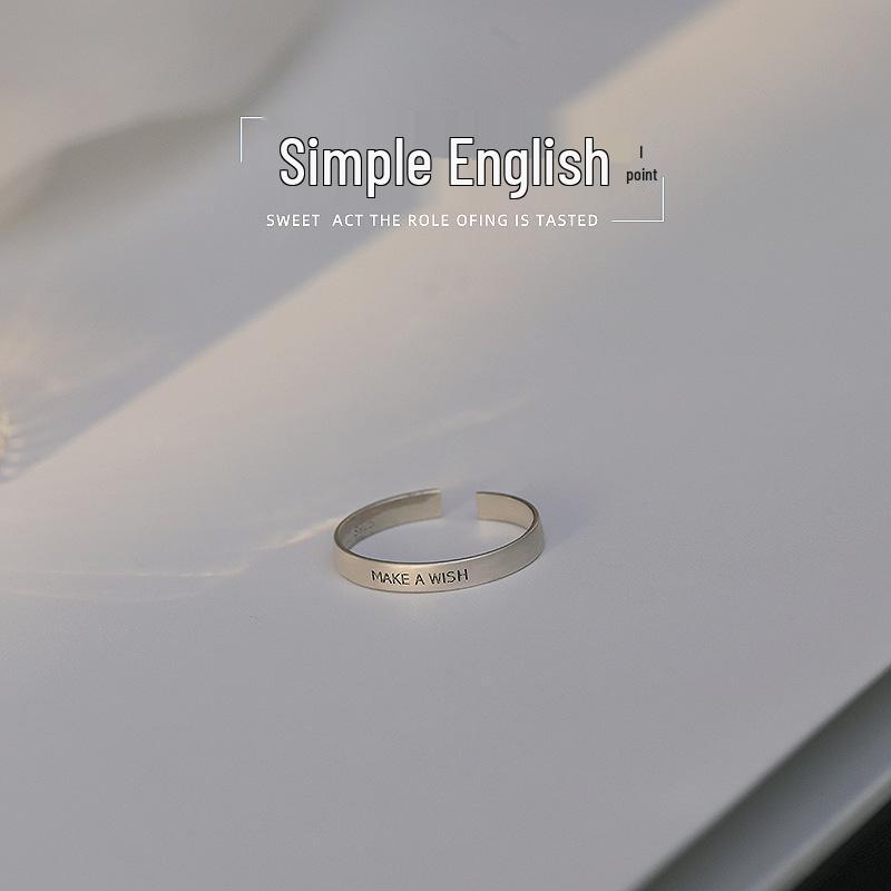 

Shunyuan Кольцо из оксидированного стерлингового серебра 925 пробы, регулируемое, минималистичное, в холодном стиле Adjustable