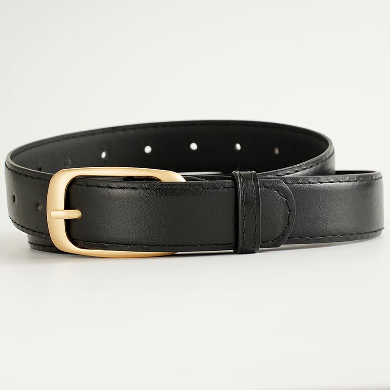 Women s Versatile Pin Buckle Faux Leather Belt - Fashion Commute Oval Buckle 105 cm чёрный