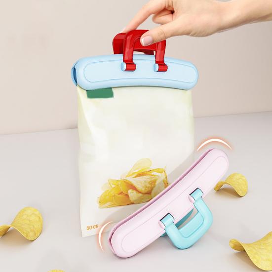 Snackbeutel-Klammern Multifunktionale Verschlussklammern für Snackbeutel Gewürz Tee Mehlbeutel Starker luftdichter Verschluss Einfache Einhandbedienung Kunststoff Küche