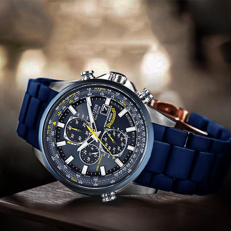 Silicone Stainless Steel Watchband for Citizen Blue Angel Generation AT8020-54L Air Eagle JY8035 Waterproof Mens Strap 23mm