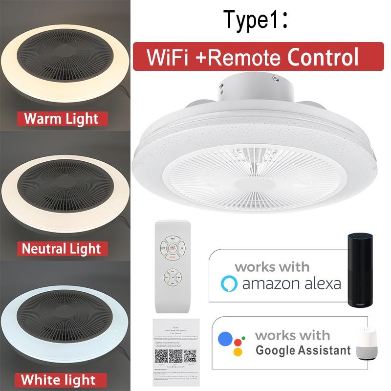 300W Modern RGB LED Ceiling Fan Lights APP Remote Control Fan 3-Wind Adjustable Speed Dimmable Ceiling Light Fan 48*20cm