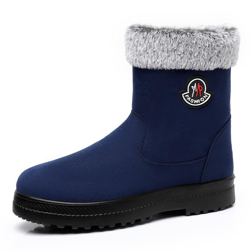Shoes Women's shoes Winter cotton shoes Fleece thickened snow boots Cold-proof and warm medium tube one-pedal casual cotton boots