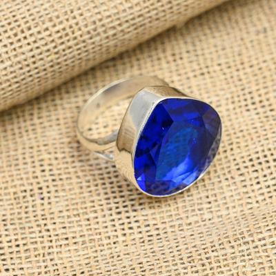 Okázalý modrý safírový drahokam 925 Sterling Silver Šperky Krásný prsten pro ni