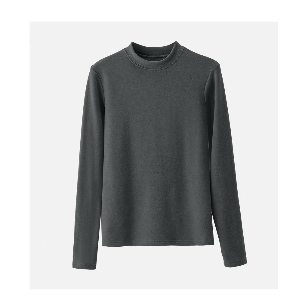 Haut d'automne/hiver en velours à col montant et manches longues, coupe slim pour femme