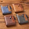 Retro Wallet for Men Zipper Short Leather Men's Wallet Multifunctional Pocket Bifold Purse Fashion Bank Credit Card Holder
