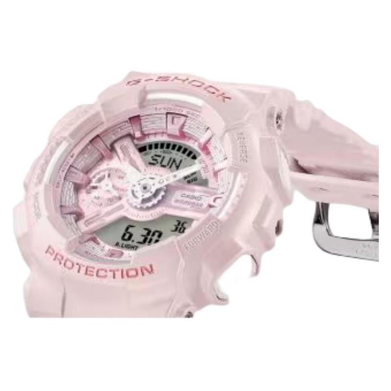 CASIO 200m waterproof Quartz resin strap women's watch pink dial GMA-S110ST-4A