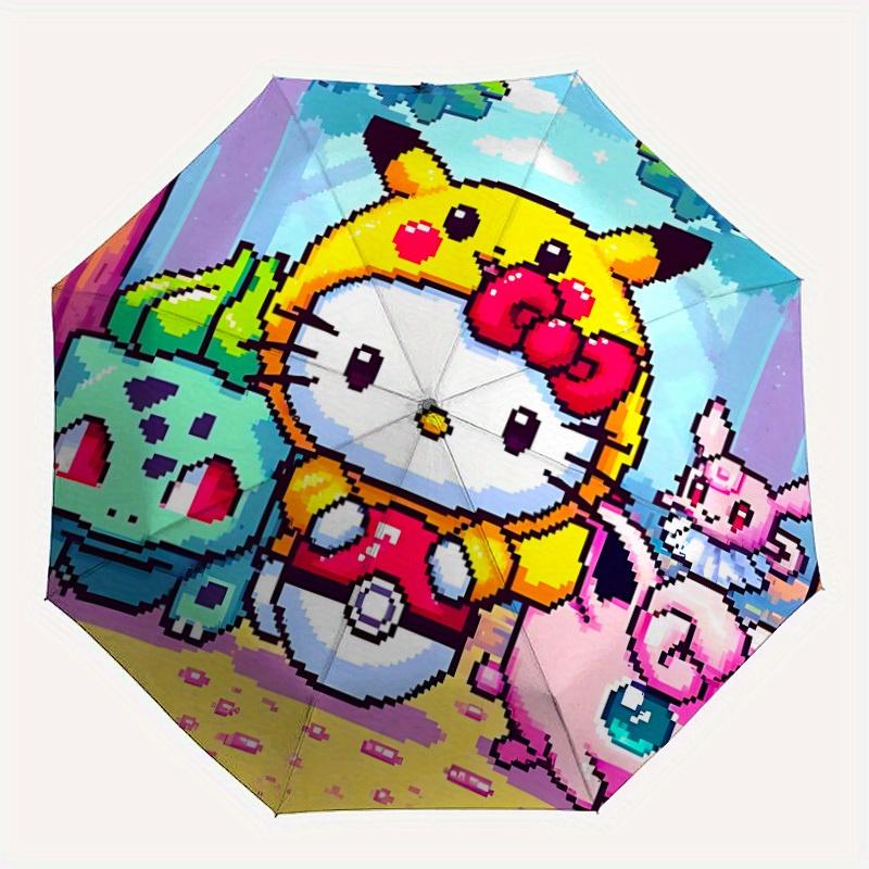 

1pc Hello Kitty Auto Personality Personality Umbrella 8-Bone Design Compact Gear for Outdoor Travel, Perfect Helloween Chrismas Gift for Friends or Fa