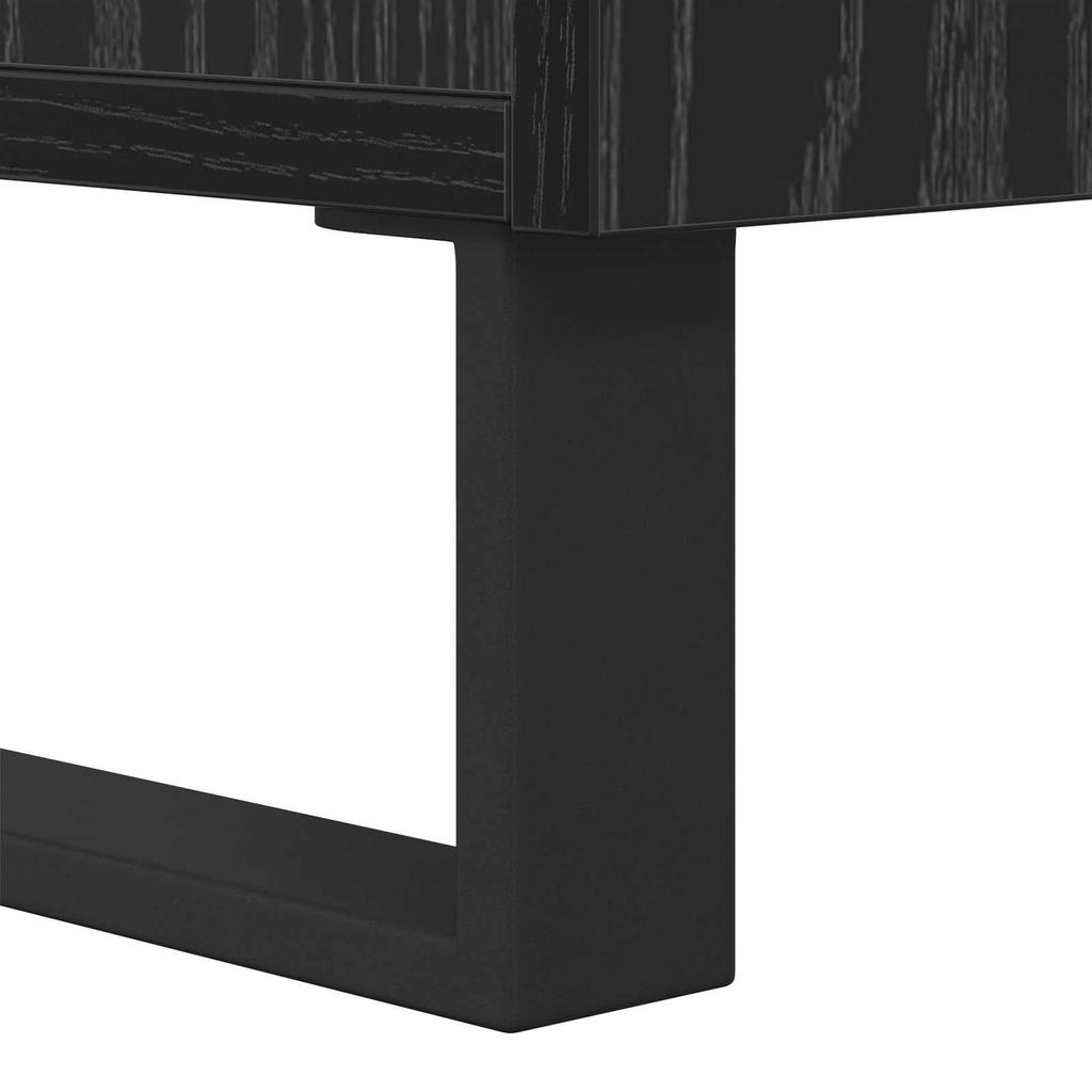 TV Cabinet in Black Oak Look 150 x 30 x 50 cm Particleboard