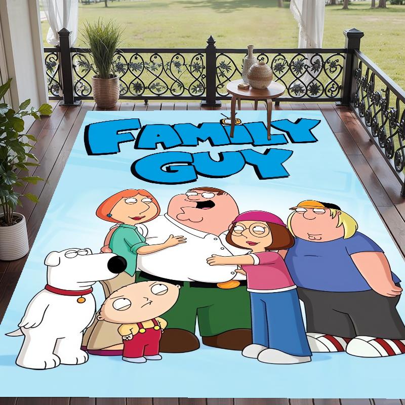 Tappeto in Velluto di Cristallo con Design di Family Guy, Tappetino Antiscivolo Morbido per Decorazione Soggiorno Camera da Letto