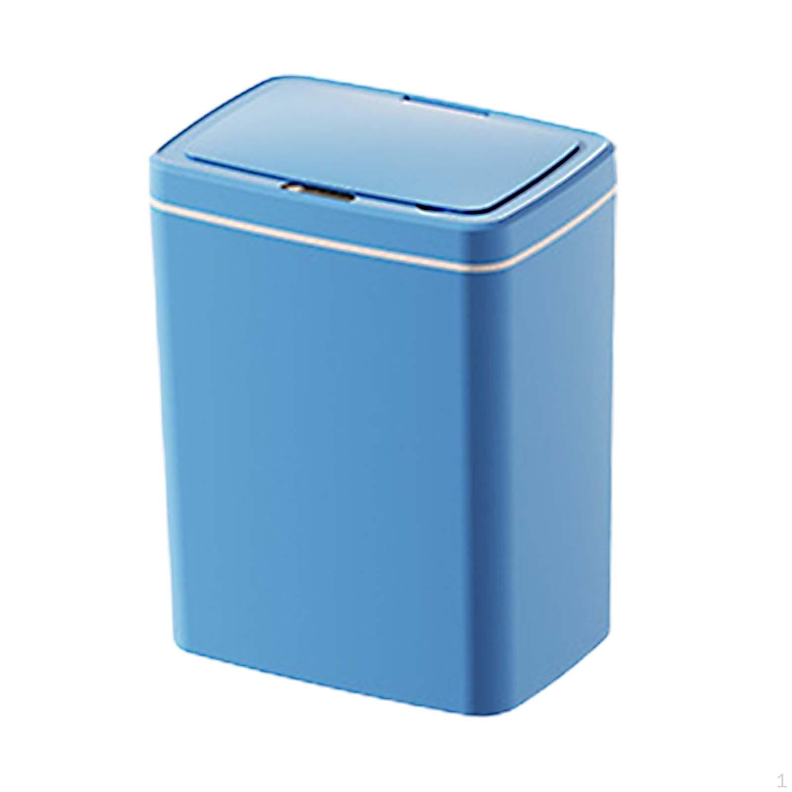 Automatic Garbage Can Electronic Rubbish Bin with Lid Space Saving Intelligent Induction Trash 14L Blue