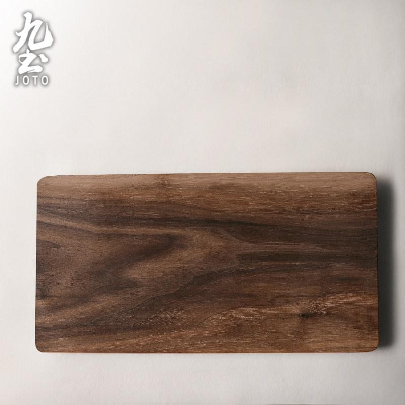 Walnut Wood Tray - Rectangular Solid Wood Serving Tray for Home Use - Minimalist Handmade Plate for Tea Desserts Sushi and More
