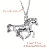 1pc Zinc Alloy Running Horse Pendant Necklace - Cute and Fresh Style, Fashionable Unicorn Design for Men and Women