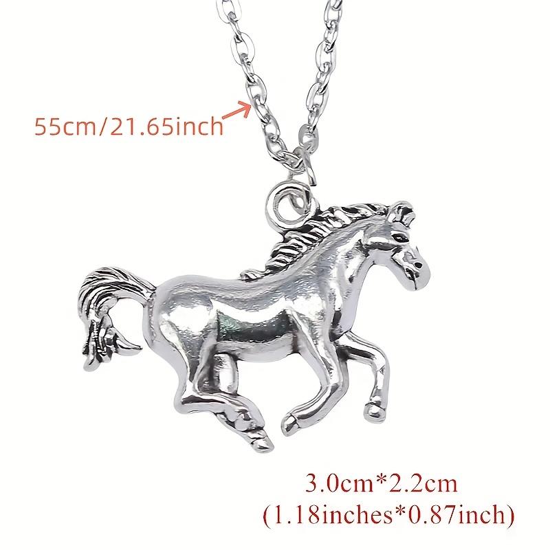 1pc Zinc Alloy Running Horse Pendant Necklace - Cute and Fresh Style, Fashionable Unicorn Design for Men and Women