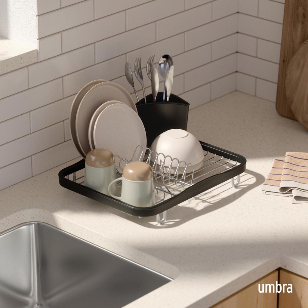 Umbra Sinkin Dish Rack, Smoke/Nickel