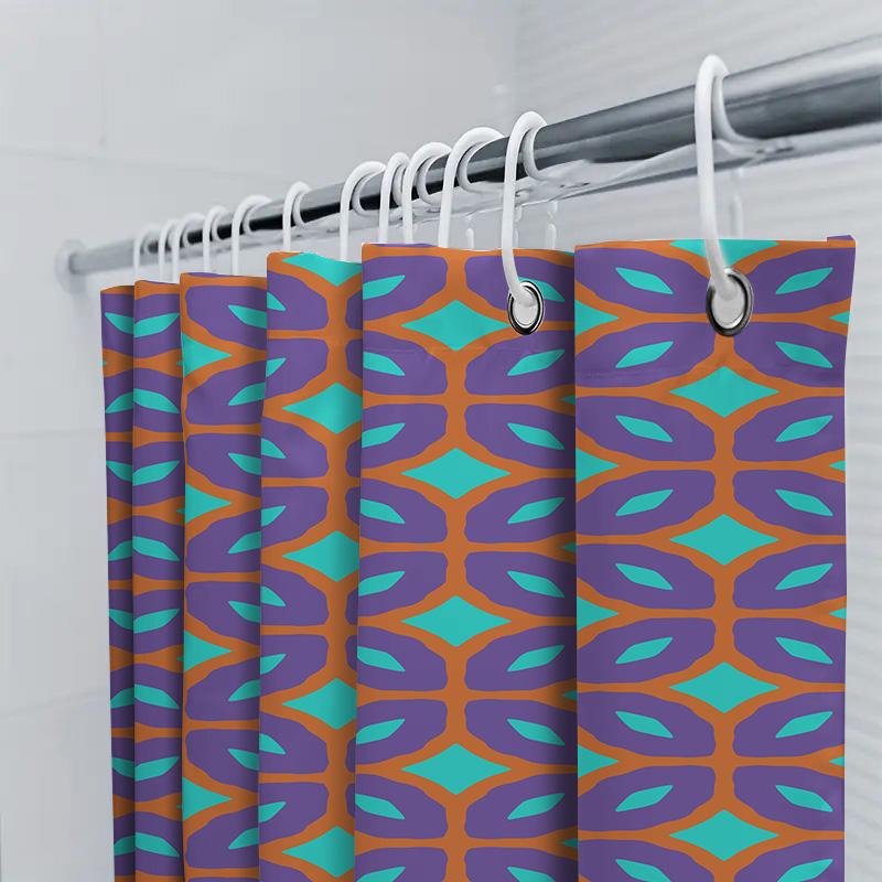 Fashionable Bath Curtains With Bright Floral Design For Bathroom Decorations Purple Orange Shower Curtain Waterproof Fabric Home