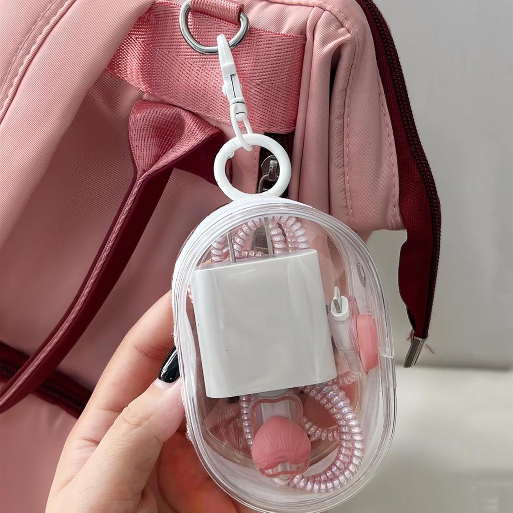 1pc Storage Bag for Organizing Data Cables, Chargers, Earphone, Earbud Case, Keys, Clear Blind Box Display Bag,Makeup Bag
