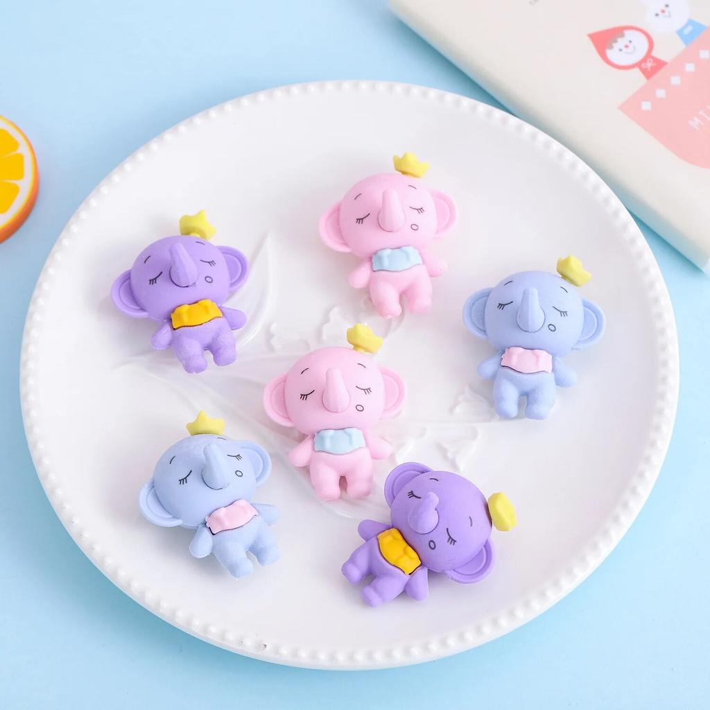 Candy Colored Elephant Rubber Eraser for Kids Cute Cartoon Kawaii Novelty Stationery Office School Supplies 3 Pieces