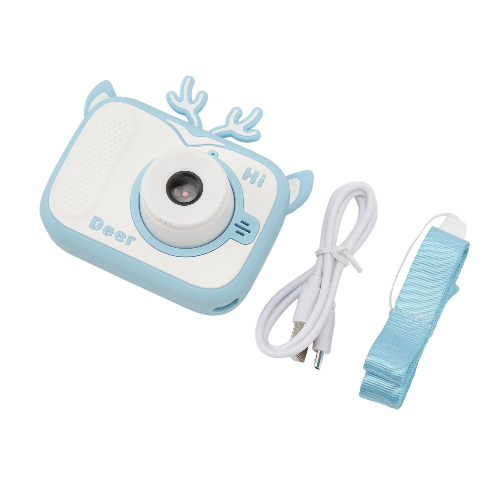 

Детская игрушечная камера с экраном 2,0 дюйма, видео 1080P, 2000 Вт, двойная камера, цифровая видеокамера для малышей со вспышкой синий