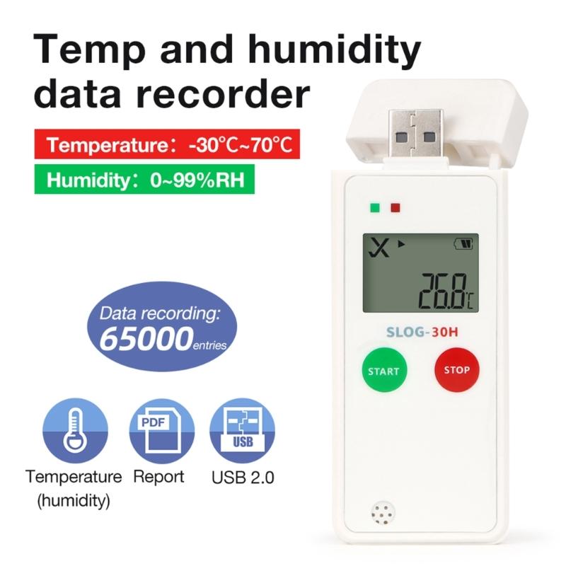 Industrial Humidity Temperature Meter Multifunction Climate Trackers Hearable Alarm System Historical Data Analysis Tool