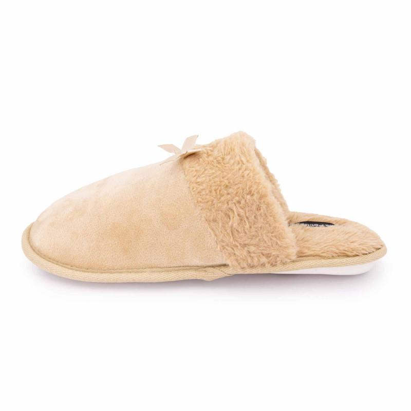 Pantofle z umělé kožešiny s mašlí Carmeline Woman LES PETITES...PARIS