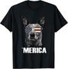 Patriotic Australian Cattle Dog T-Shirt with USA Flag Sunglasses