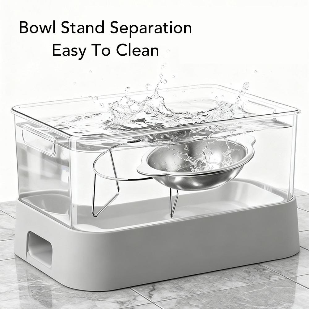 Stainless Steel Elevated Pet Bowl 15° Tilted Cat Food Bowl Sturdy Raised Cat Bowl  Home Use