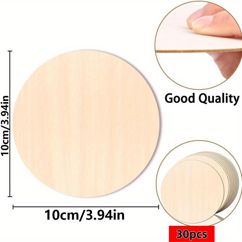 10-50Pcs Round Wood Pieces Wood Circles Blank Plaque for DIY Craft Pyrography Projects Games Scrapbooking Building Model