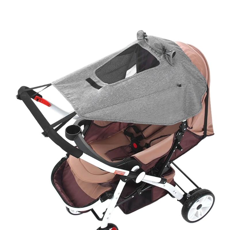Baby Kinderwagen Sonnenschutz Kinderwagen Abdeckung Regenschutz mit Verstellbarem Befestigungsband für Draußen Reisen Täglich