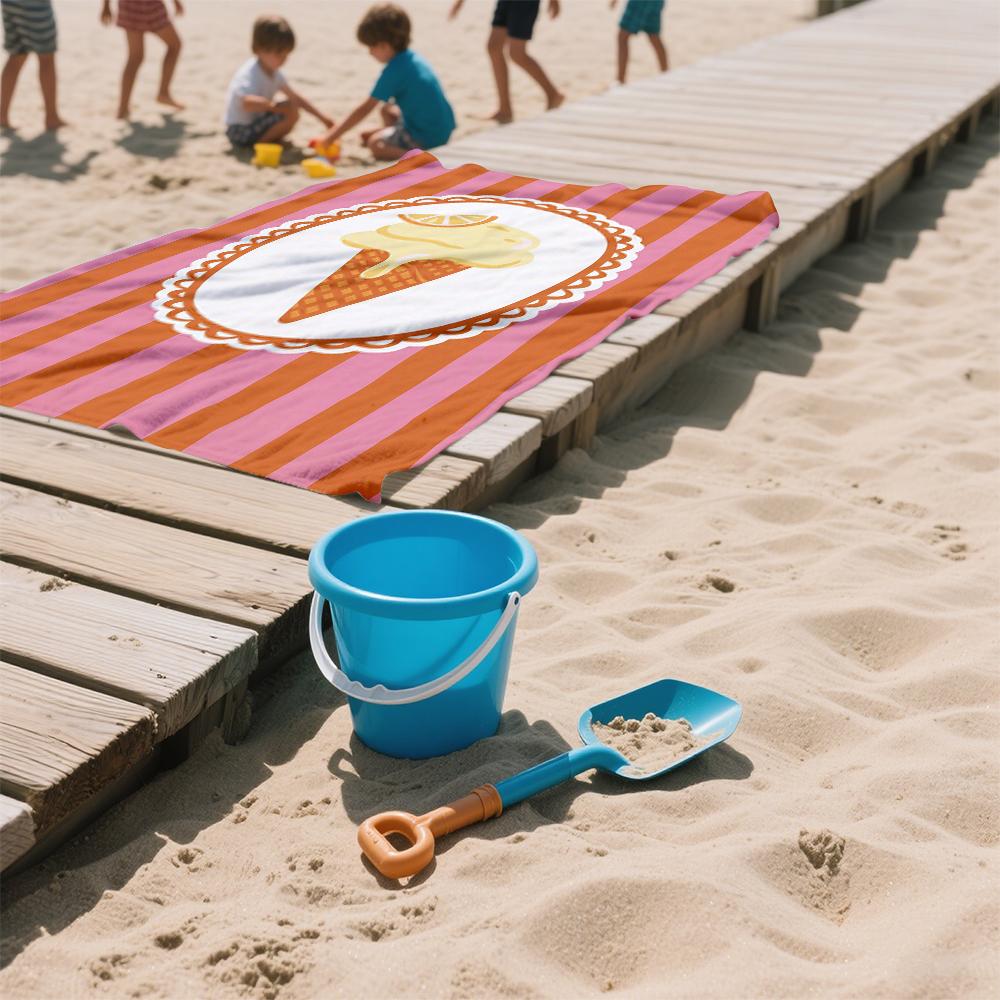 Vintage Zitronen-Eis-Kompakt-Reise-Strandtuch Super Saugfähig Sandresistent, Mikrofaser für Schwimmen Camping Yoga