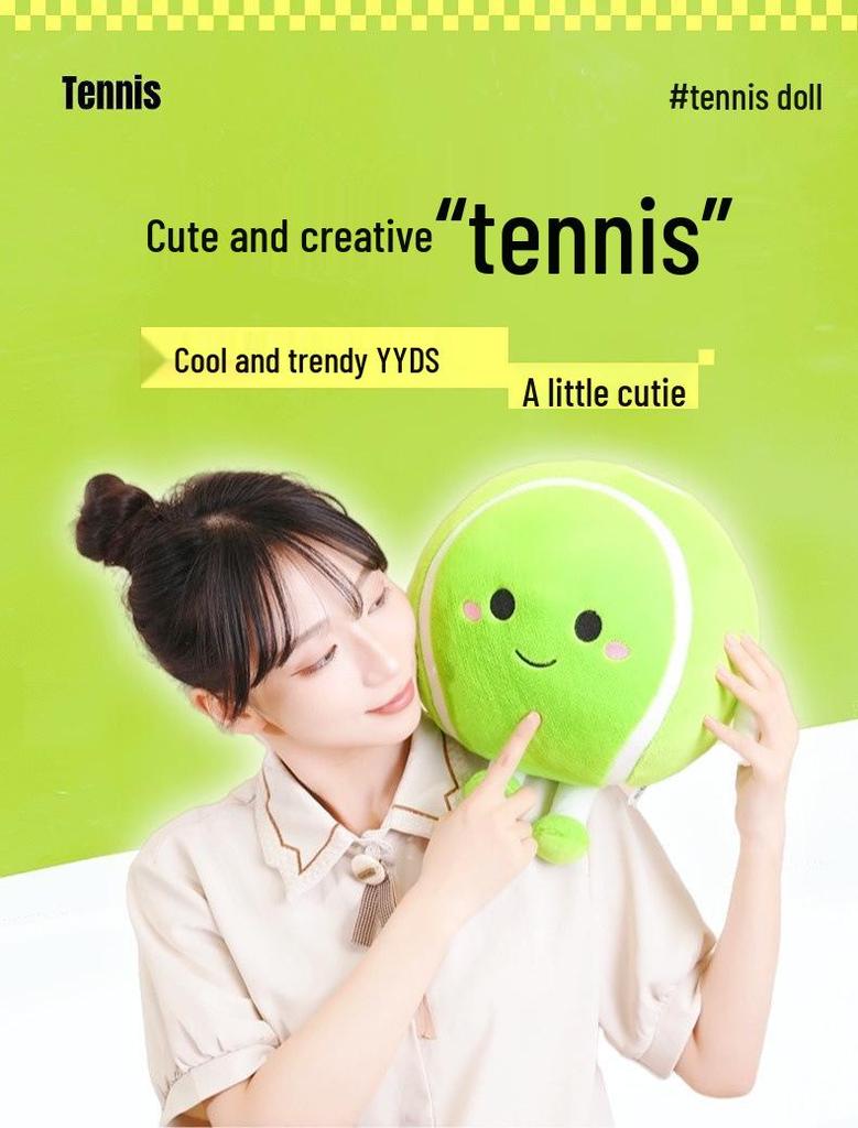 Transforming Sports Ball Plush Toy - Tennis, Badminton, Basketball Doll - Gift for Kids & Boyfriend