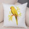 Cute Cartoon Parrot Pillowcase Decorated With Birds And Flowers Living Room Bedroom Sofa Car Cushion Pillowcase 45X45Cm