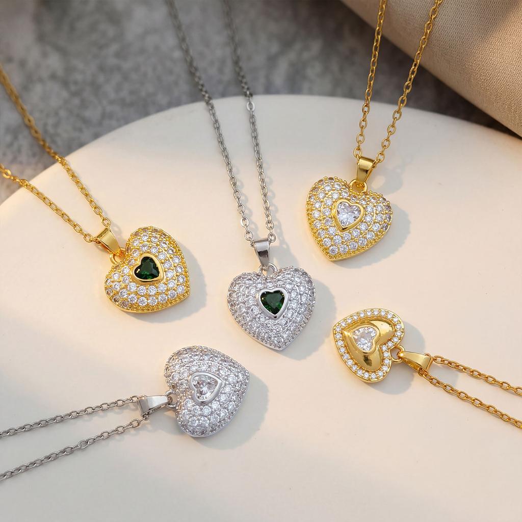 Precious Heart-shaped Pendant Necklace, Elegant and Versatile Titanium Steel Necklace