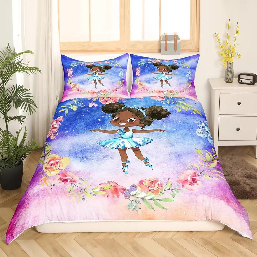 Ballet Girl Down Comforter Set Bedding Set 3-piece Duvet Cover Set